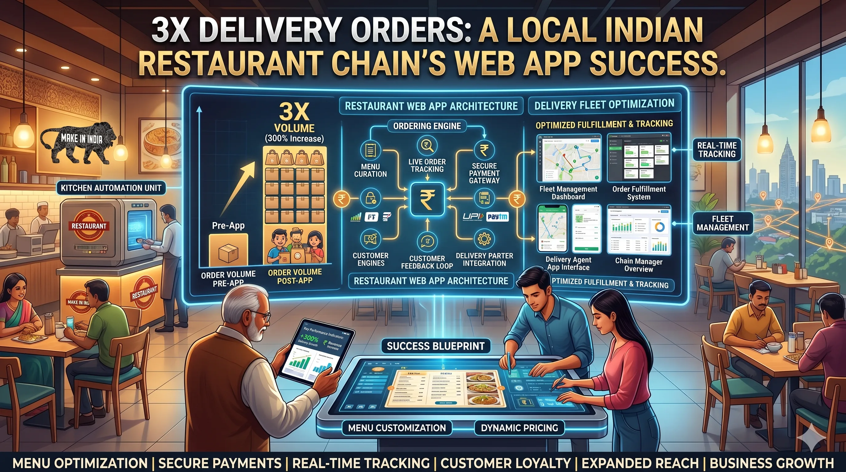 3X Delivery Orders: A Local Indian Restaurant Chain’s Web App Success